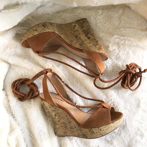 Call It Spring Cork Wedge Strappy Heels *NWOT* - Picture 1 of 6
